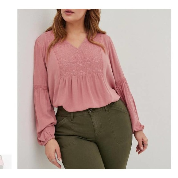 torrid Tops Torrid Crinkle Gauze Embroidered Top Size 3x Poshmark